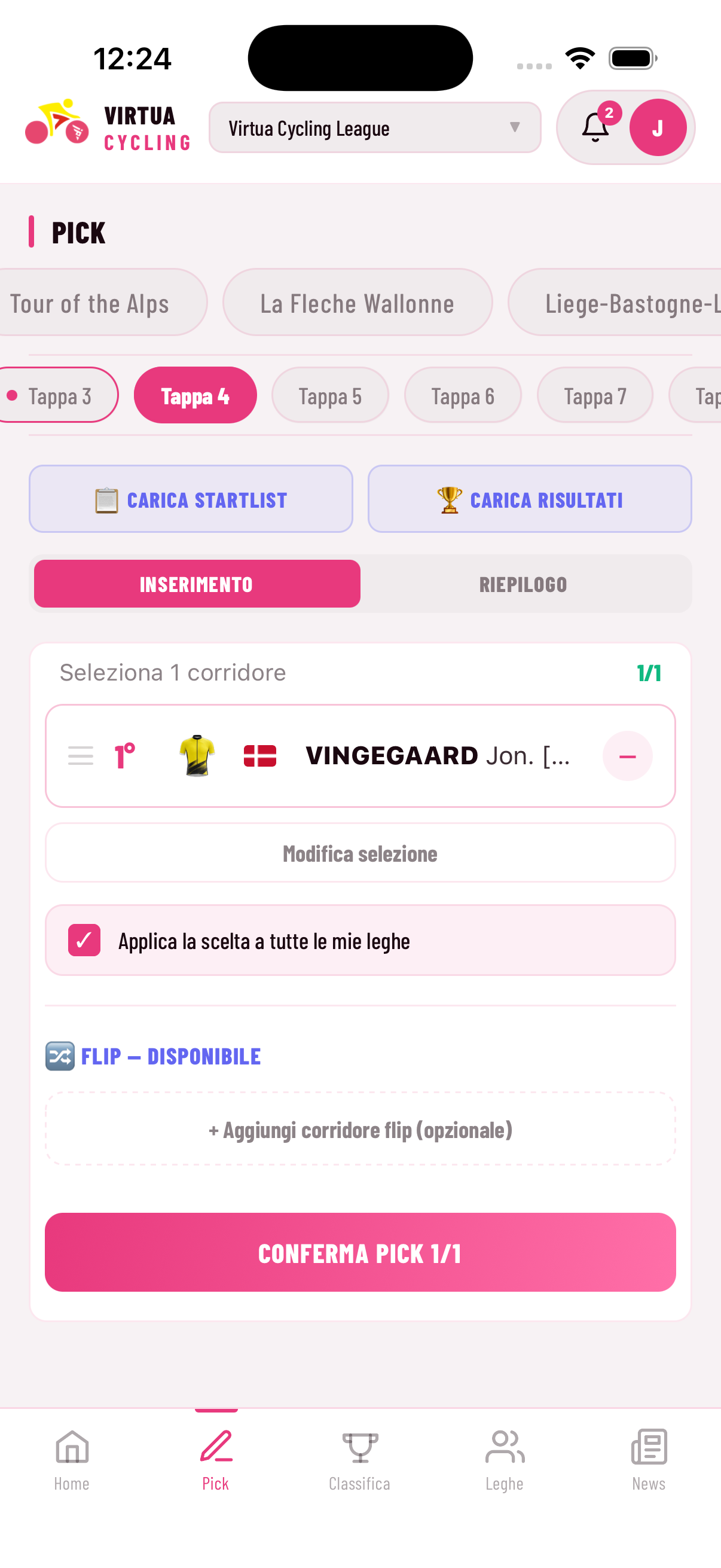 Pick giocatori